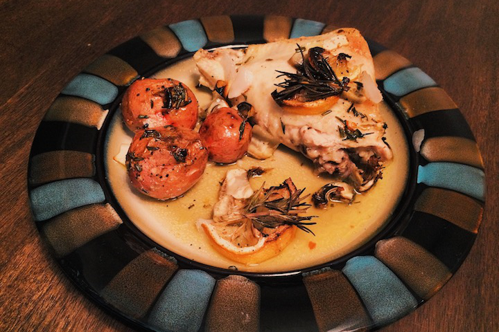 Lemon Rosemary Chicken with Artichoke Plated