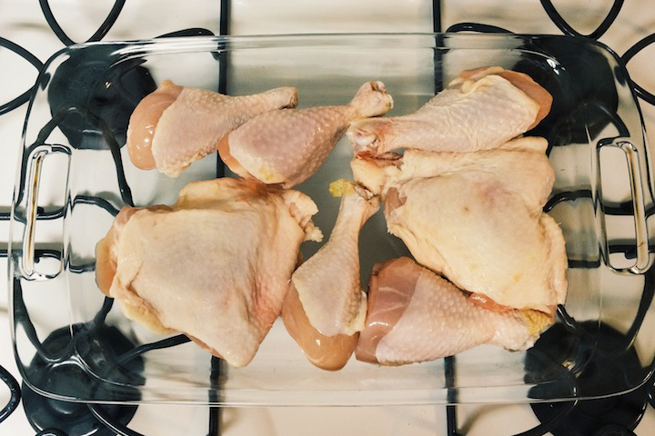 Lemon Rosemary Chicken with Artichoke in Pan