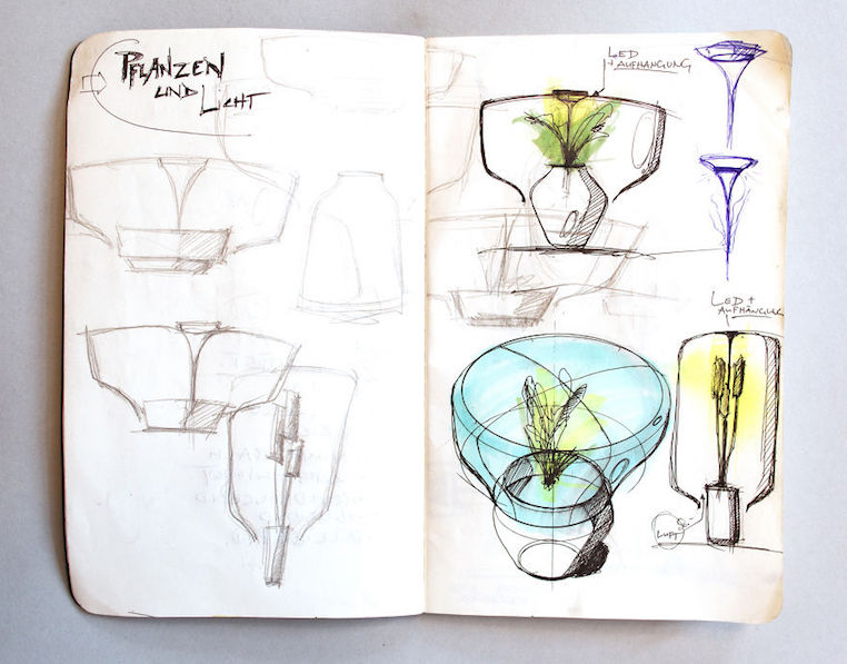 Nui Studio Mygdal Plant Lamp Concept Sketches