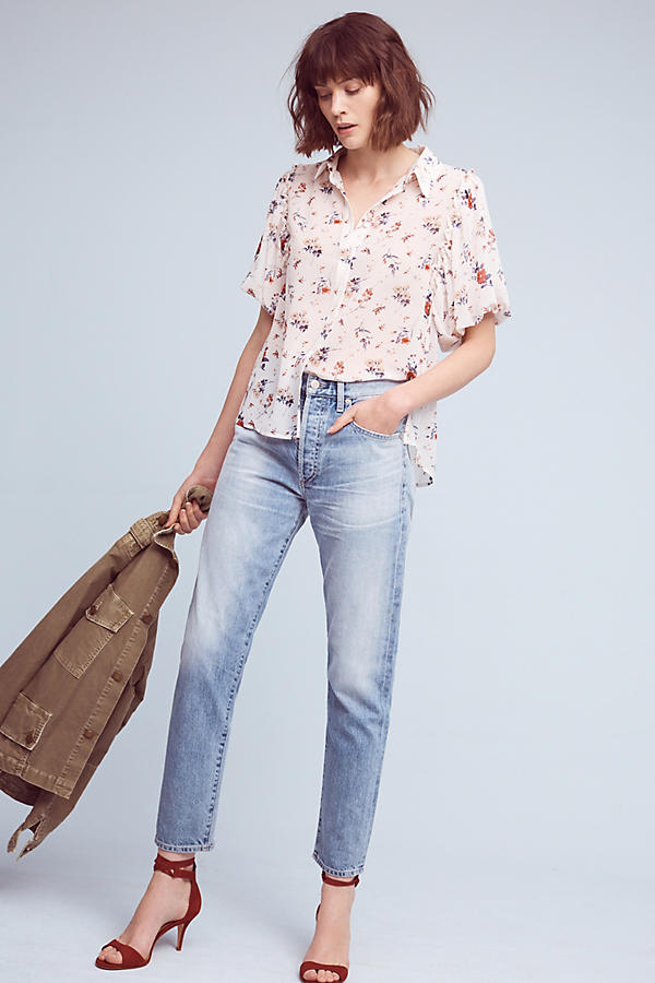 Anthropologie Dellaroe Floral Buttondown