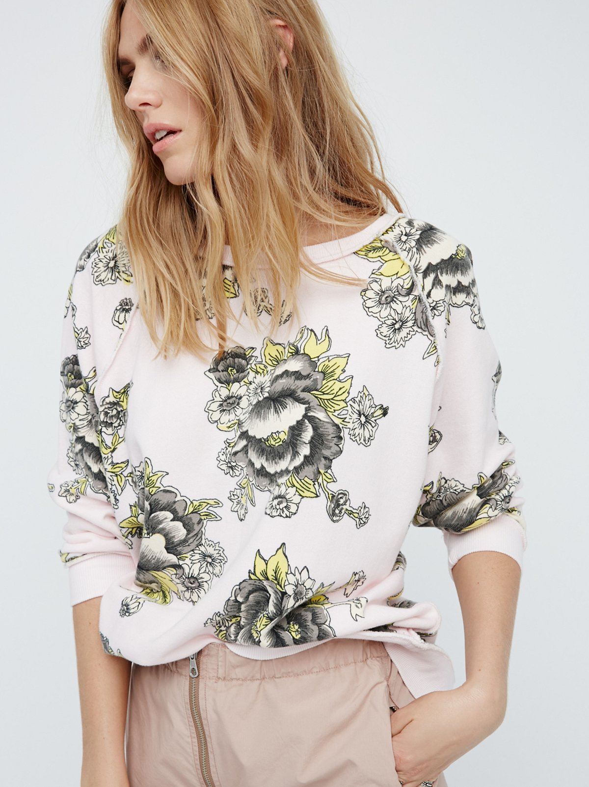 Free People Go On Get Floral Pullover