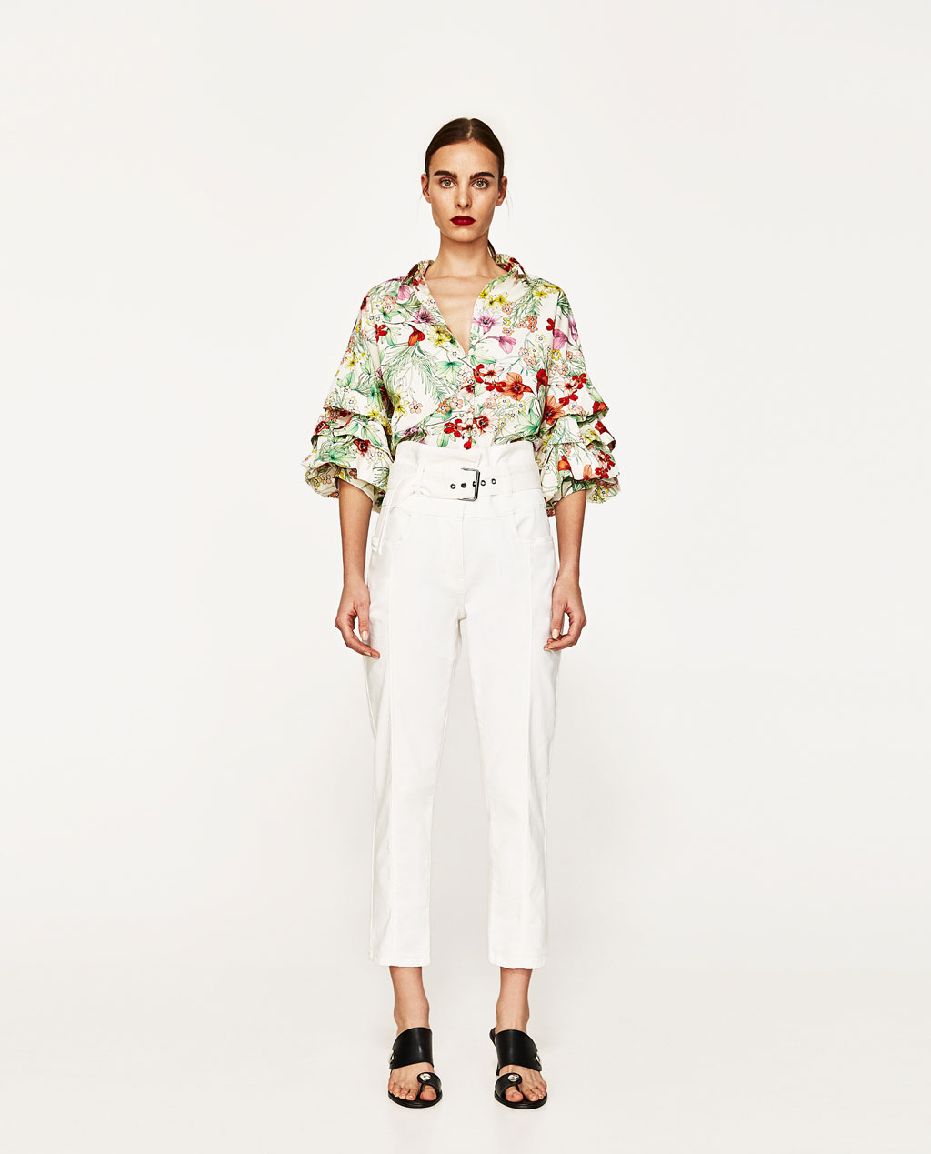 Zara floral print shirt