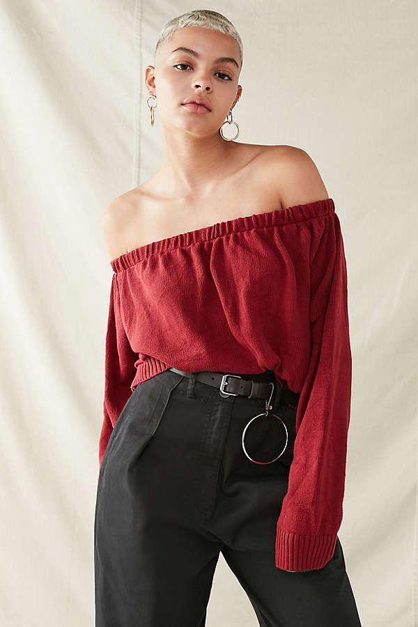 Urban Renewal Recycled Off-The-Shoulder Cropped Sweater