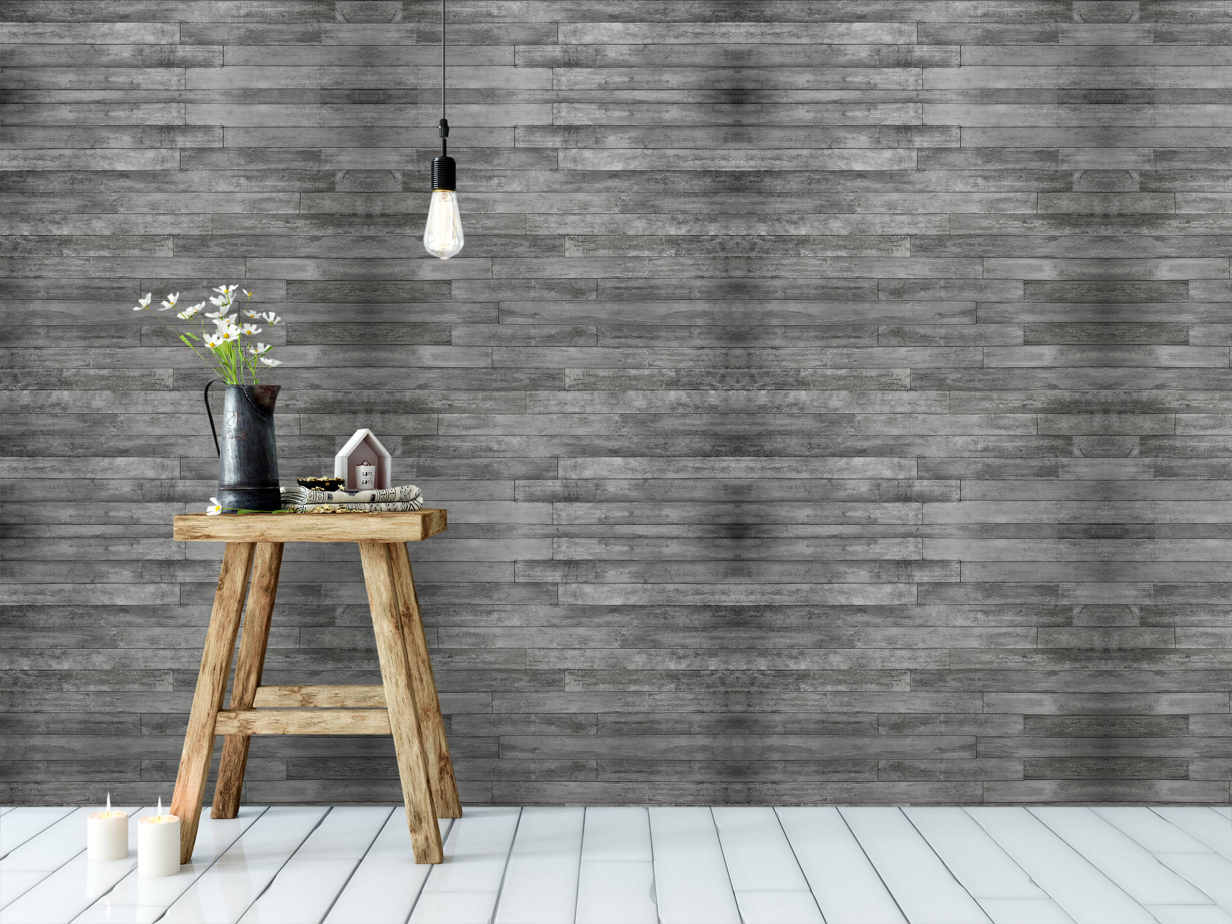 CostaCover Distressed Rustic Wood Plank Wallpaper