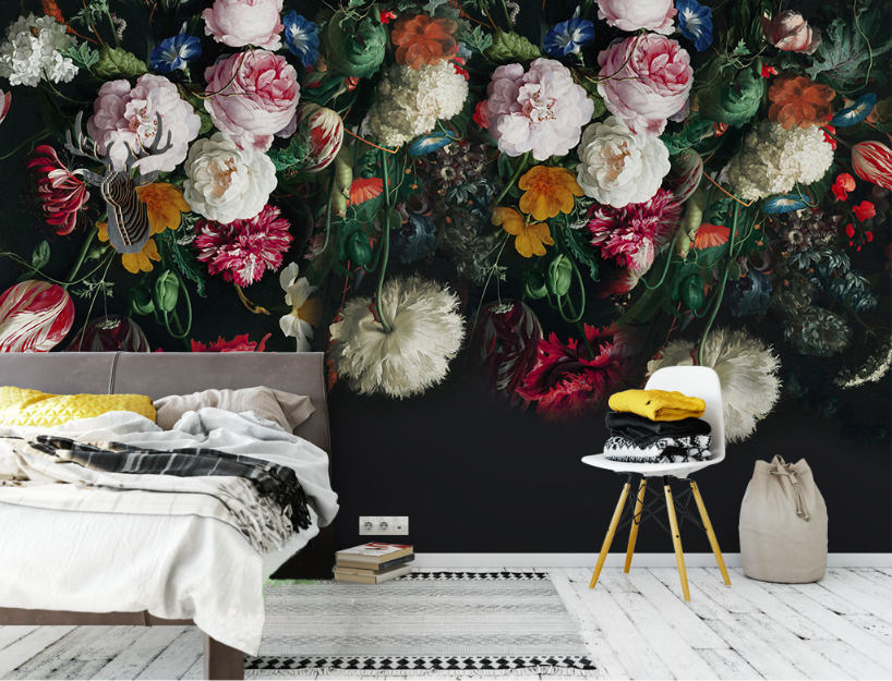 DreamyWall Dutch Victorian Floral Wallpaper