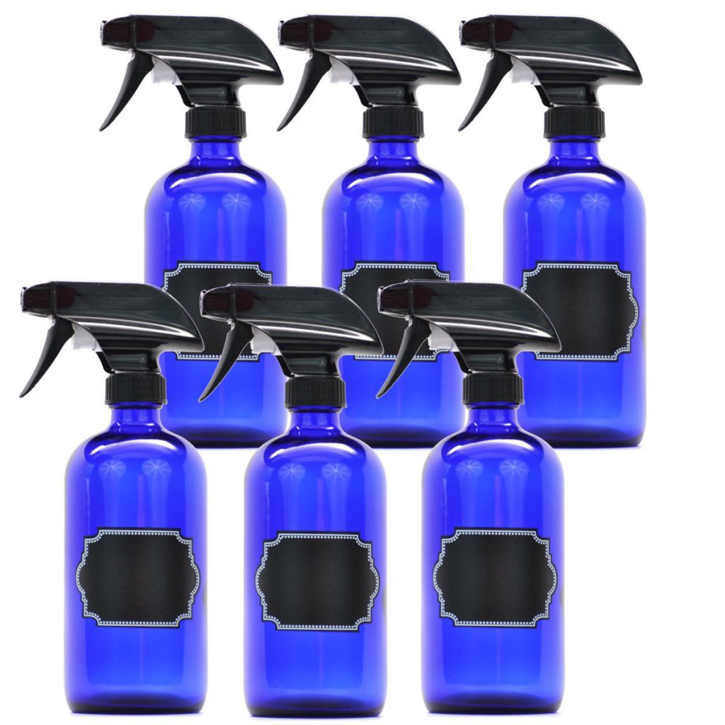 Firefly Craft Cobalt Blue Glass Spray Bottles with Chalkboard Labels,