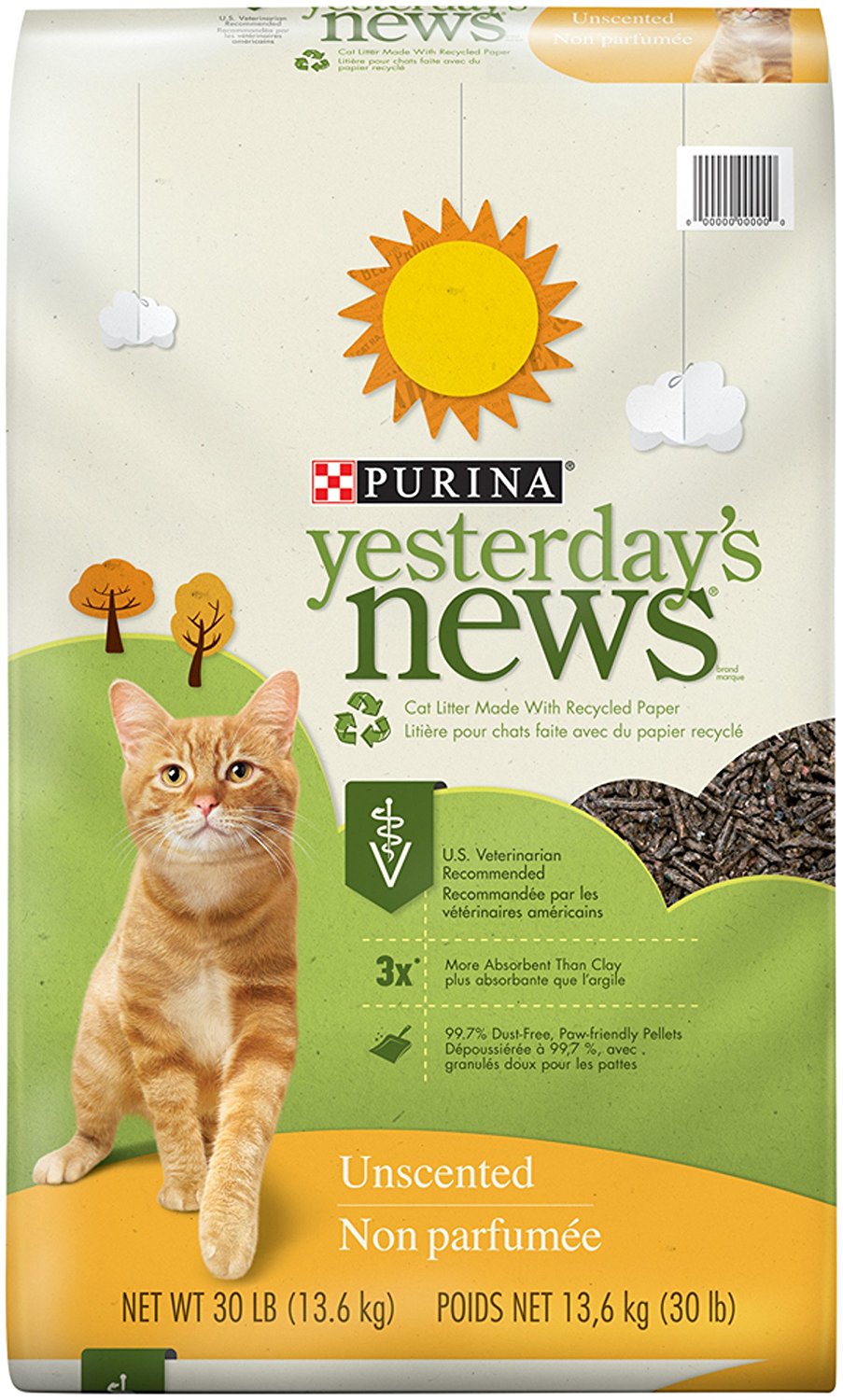 Purina Yesterday's News Unscented Non-Clumping Cat Litter