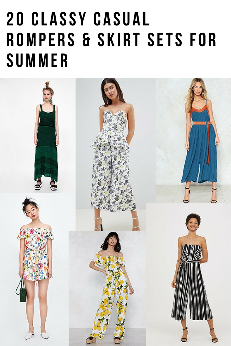 20 Classy Casual Rompers & Skirt Sets for Summer 2018