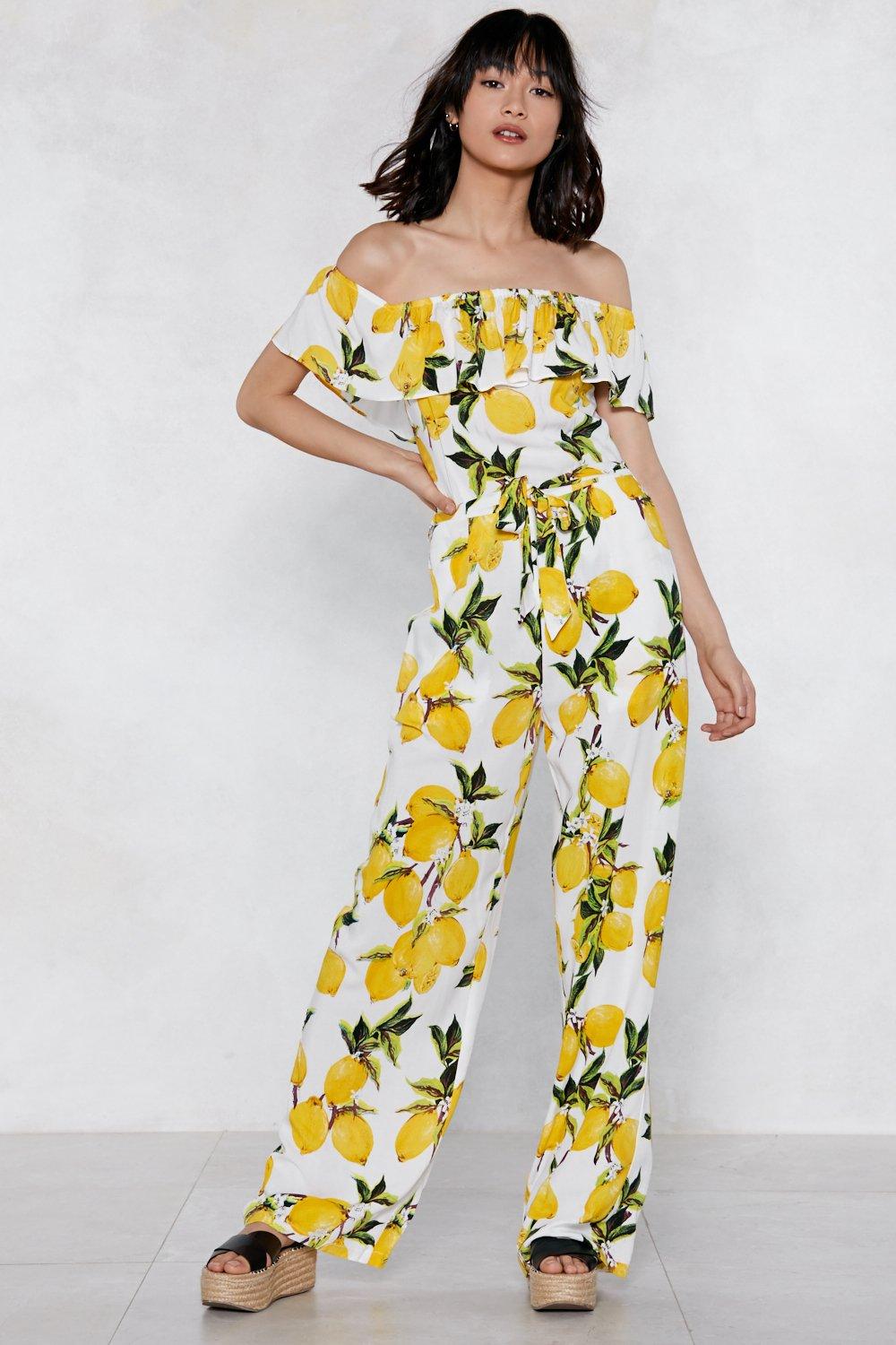 NASTY GAL You're My Main Squeeze Lemon Jumpsuit