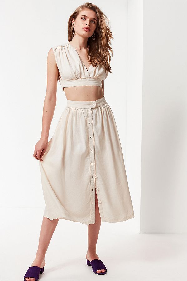 URBAN OUTFITTERS UO Arianna Button-Down Midi Skirt
