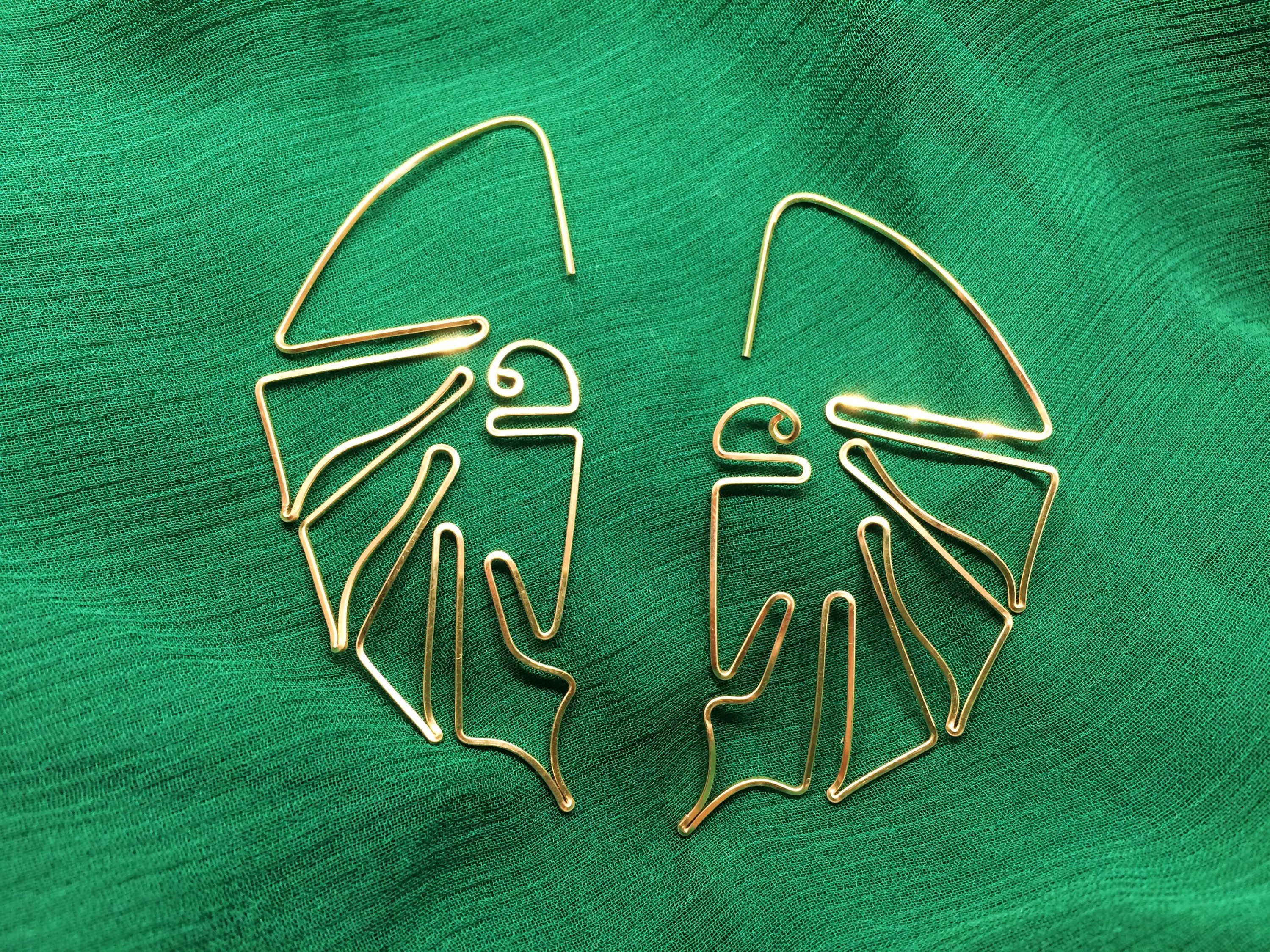 rahajewelry monstera leaf earring