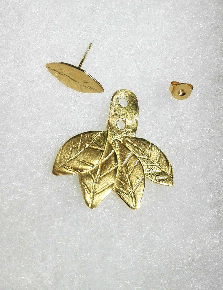 rioritajewelry gold leaf ear jackets